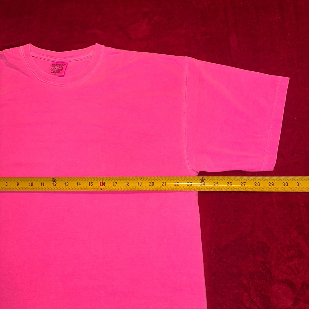 Comfort Colors Neon Pink Blank T-Shirt Mens XL Garment Dye Ringspun Cotton Tee - Picture 3 of 5